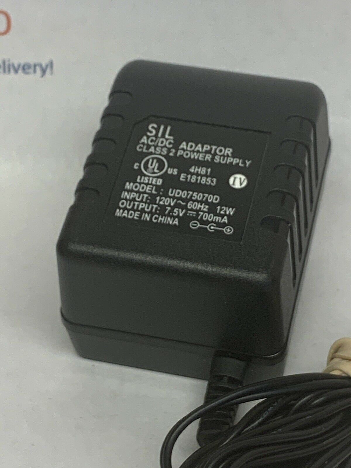 New 7.5V 700mA SIL UD075070D Class 2 Transformer Power Supply Ac Adapter New 7.5V 700mA SIL UD075070D Class 2 Transformer Power Supply Ac Adapter